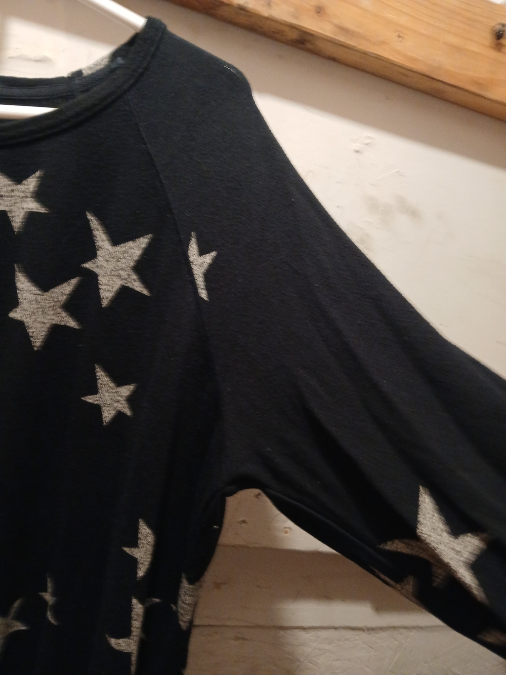 Buffalo David Bitton Black Sweatshirt with Silver Star Print XL